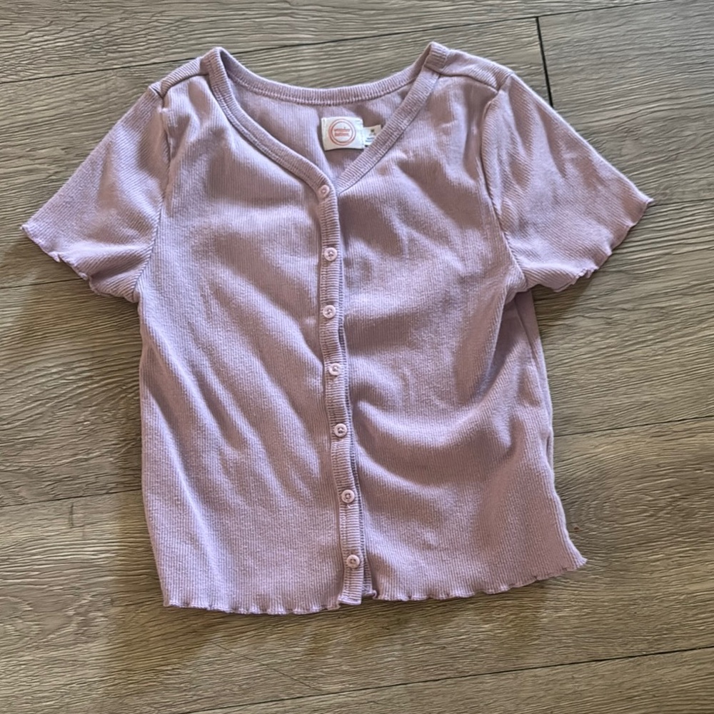 Kids Lavender Button-Up Shirt